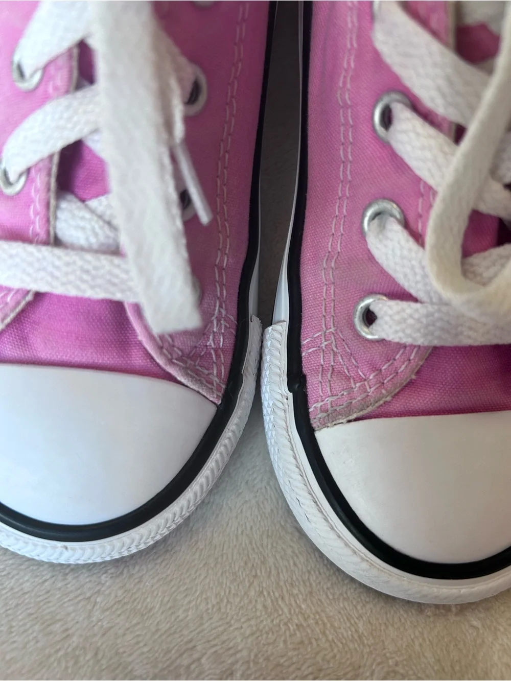 Converse Kids Pink Low Top Sneakers with White Accents